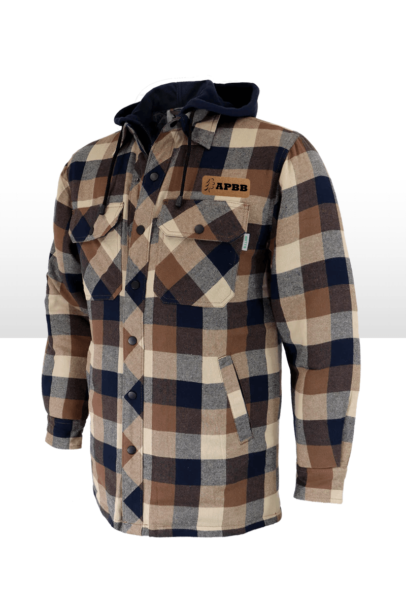 CHEMISE DE FLANELLE DOUBLÉE AVEC CAPUCHON